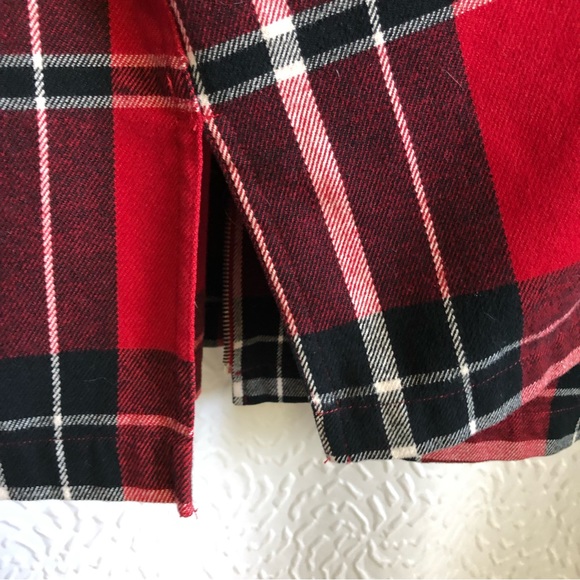 Jones New York Red, Black & White Plaid Zip-Up Long-sleeve Shirt Jacket Shacket - Picture 4 of 13